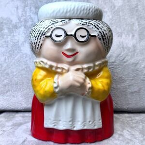Vintage McCoy Ceramic Grandma Cookie Jar 11" Made USA Granny Cottagecore